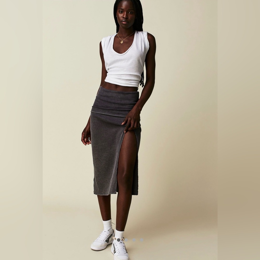 Free People FP One Pari Midi  Skirt- Tempest, Size Lg